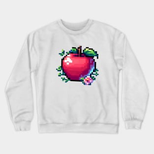 Apple Pixel Flora Bloom Vintage Retro Crewneck Sweatshirt